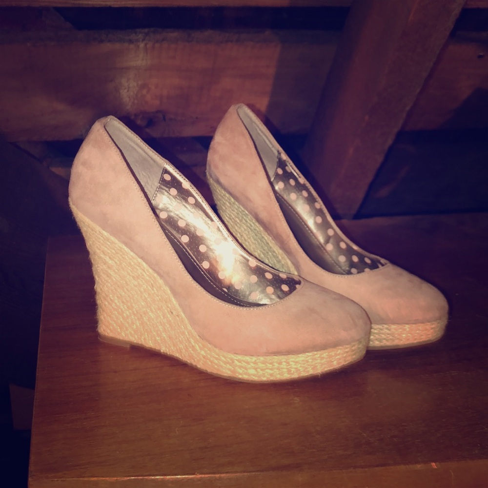 Fergalicious taupe wedge